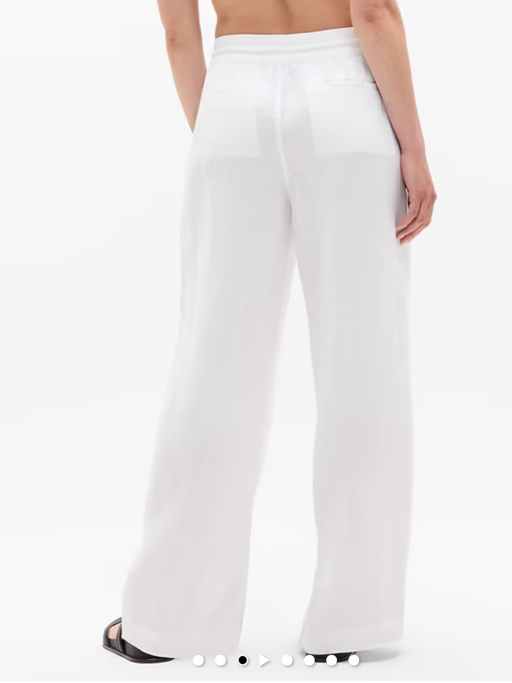 Athleta Retreat White Linen Wide Leg Pants M Petite NWOT - Picture 2 of 8